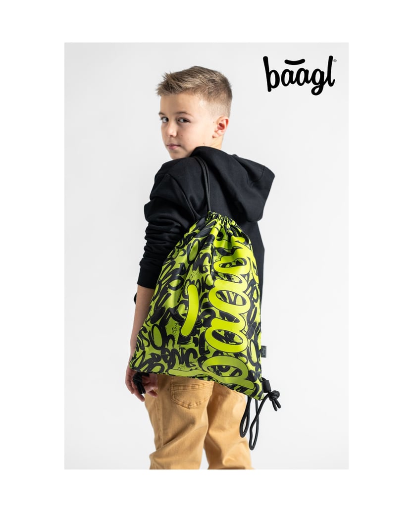 Baagl-Turnbeutel-Lime-schwarz