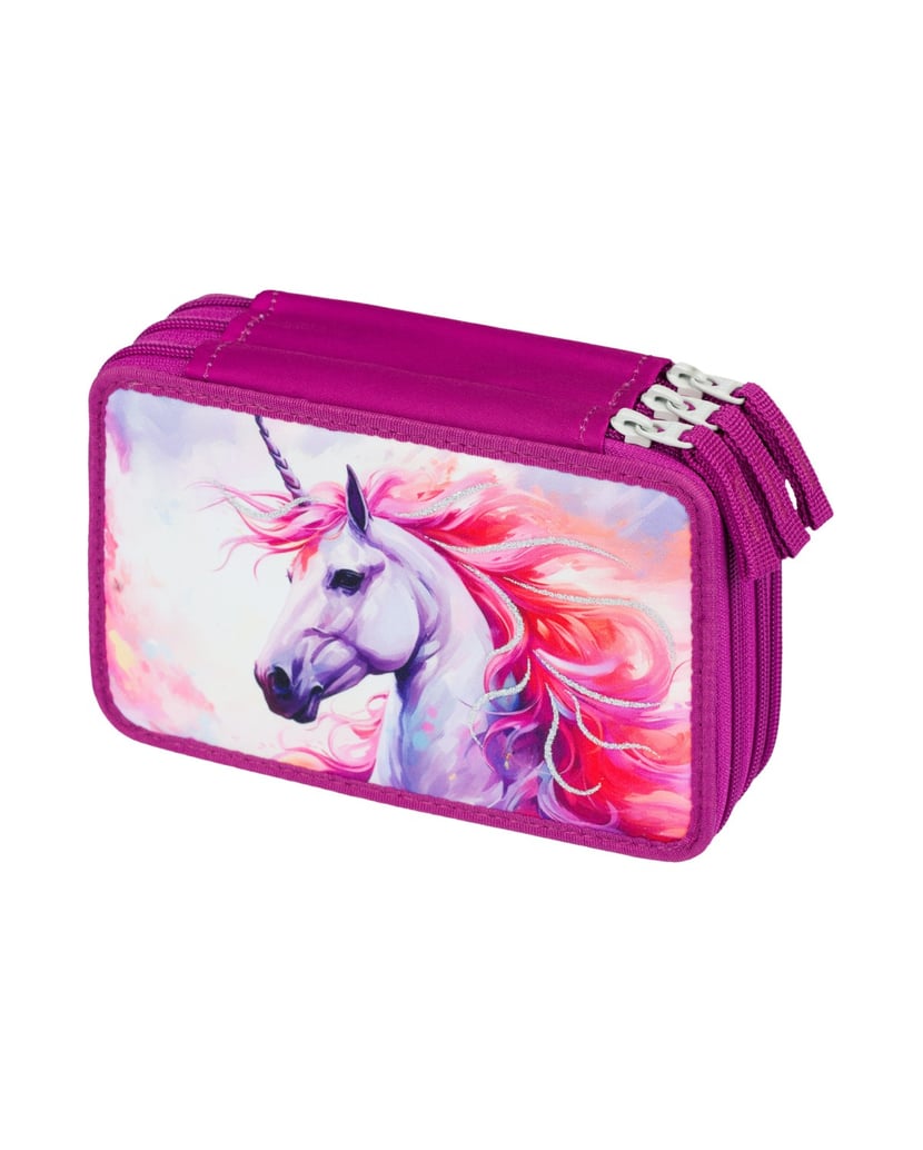 Baagl-Federmäppchen-3-Fach-Königliche-Einhorn-lila