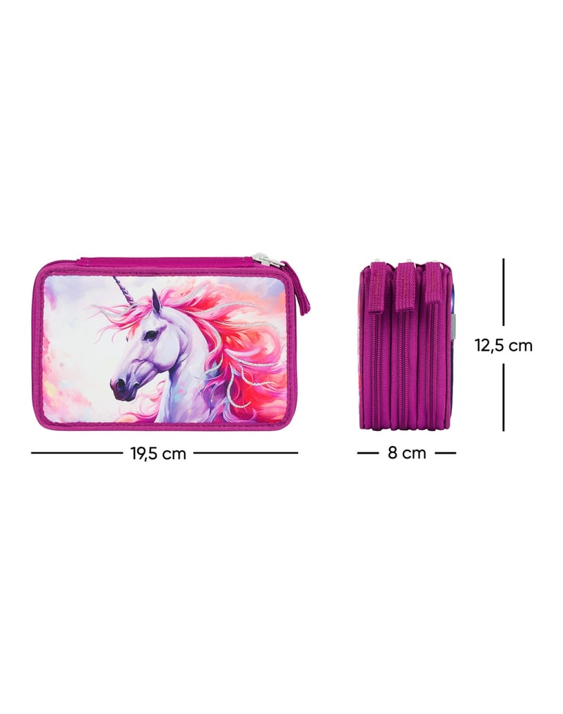 Baagl-Federmäppchen-3-Fach-Königliche-Einhorn-lila