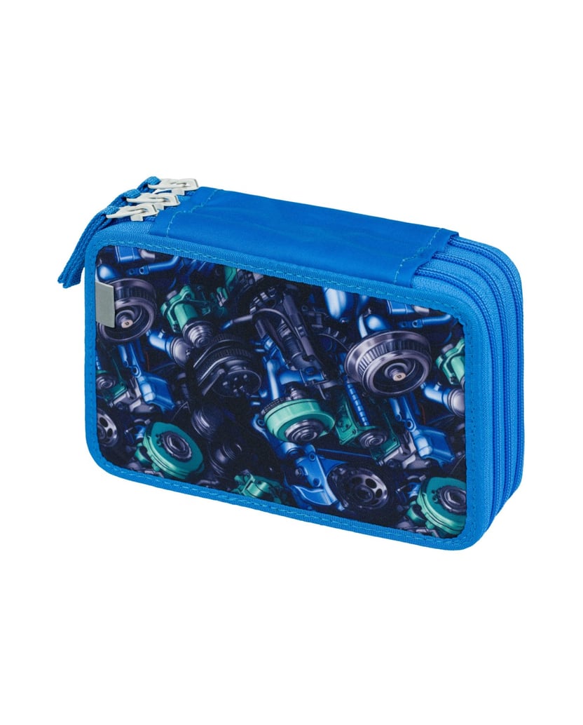 Baagl-Federmäppchen-3-Fach-Rennauto-blau