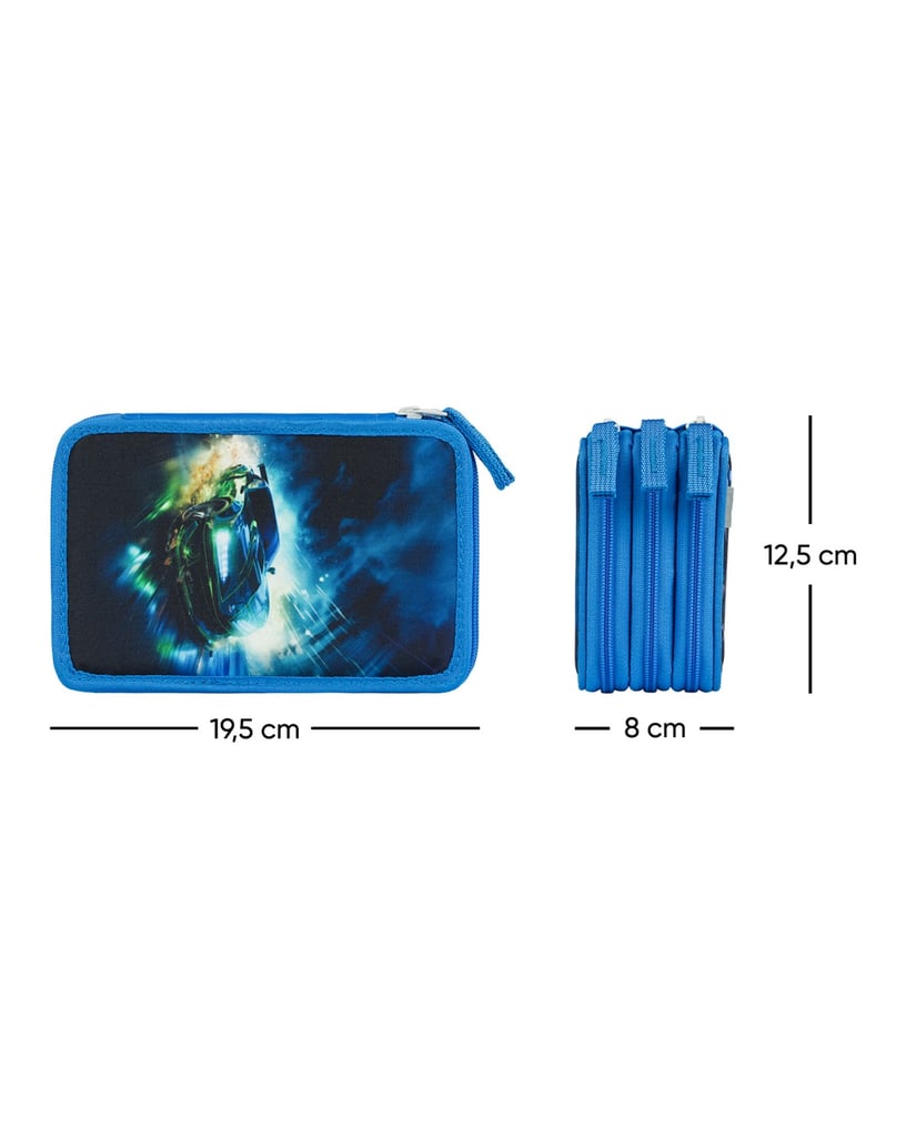 Baagl-Federmäppchen-3-Fach-Rennauto-blau