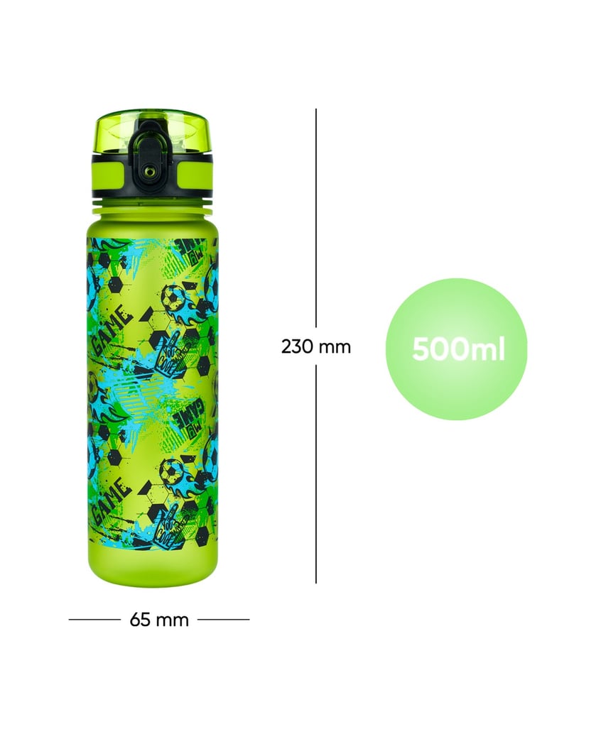 Baagl-Tritan-Trinkflasche-Fotbal-Game,-500-ml-grün