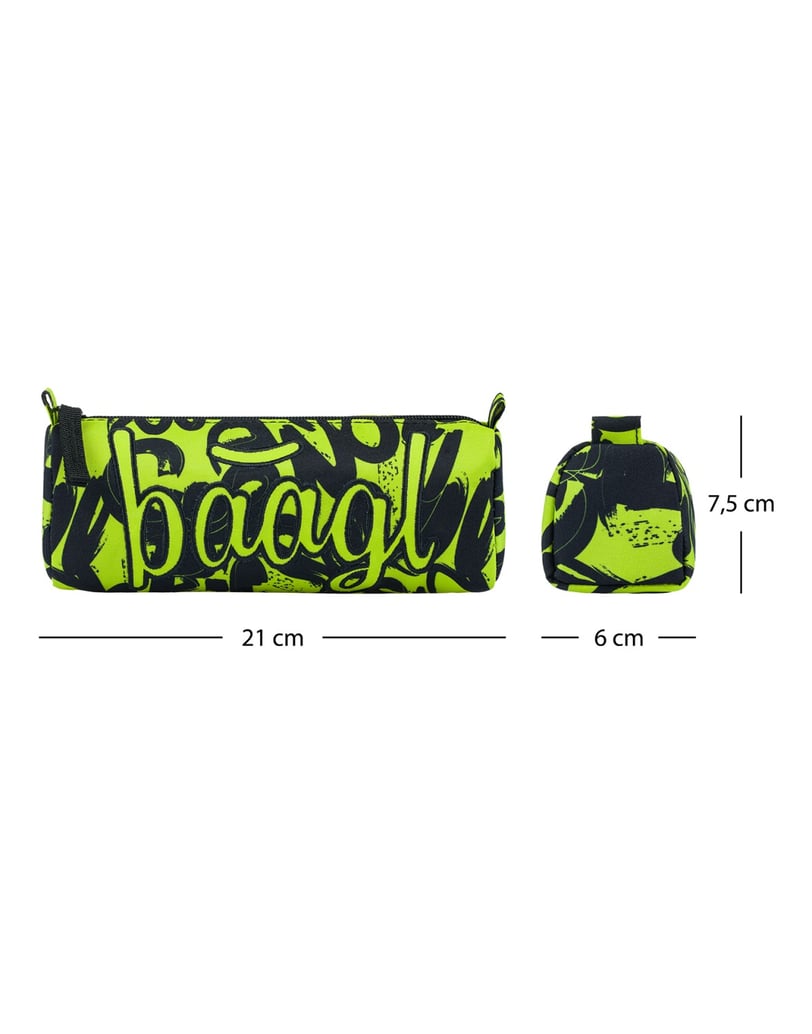 Baagl-Schlampermäppchen-Lime-schwarz