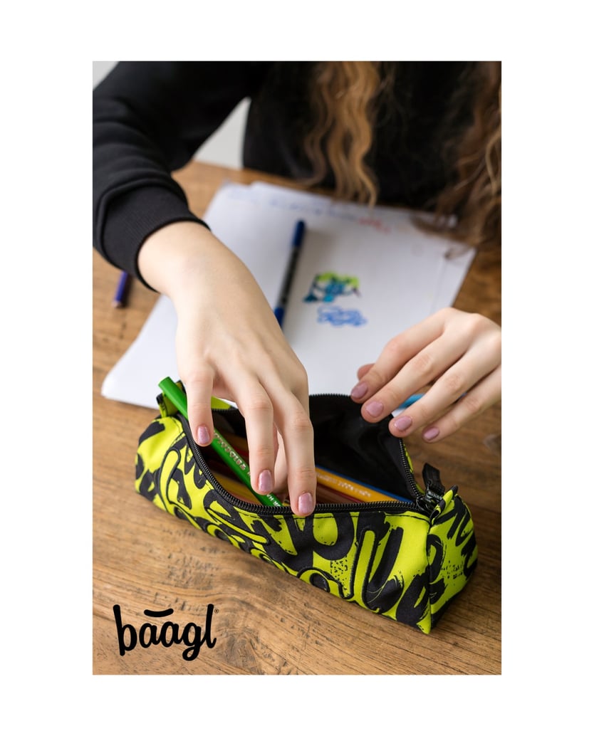 Baagl-Schlampermäppchen-Lime-schwarz