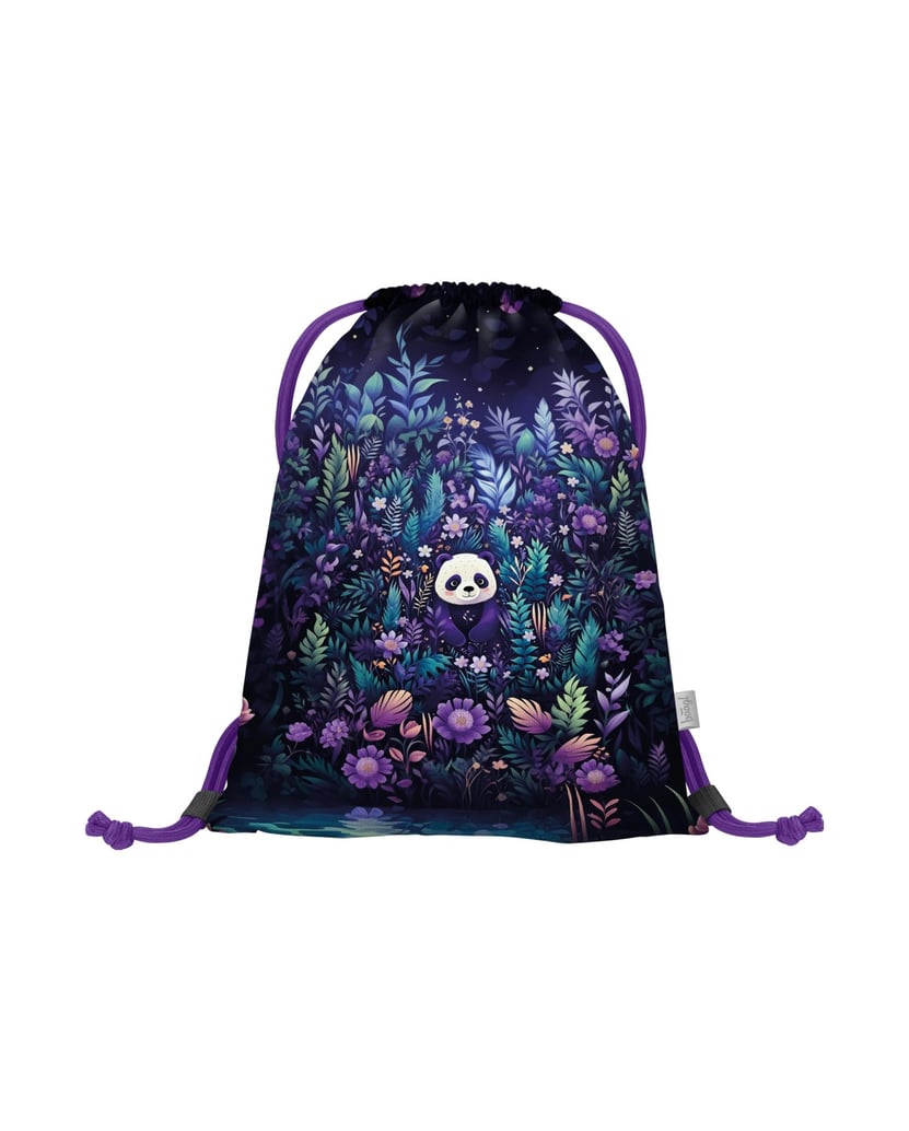 Baagl-Ergo-Jungle-Panda-Schulranzen-Set-3tlg-lila
