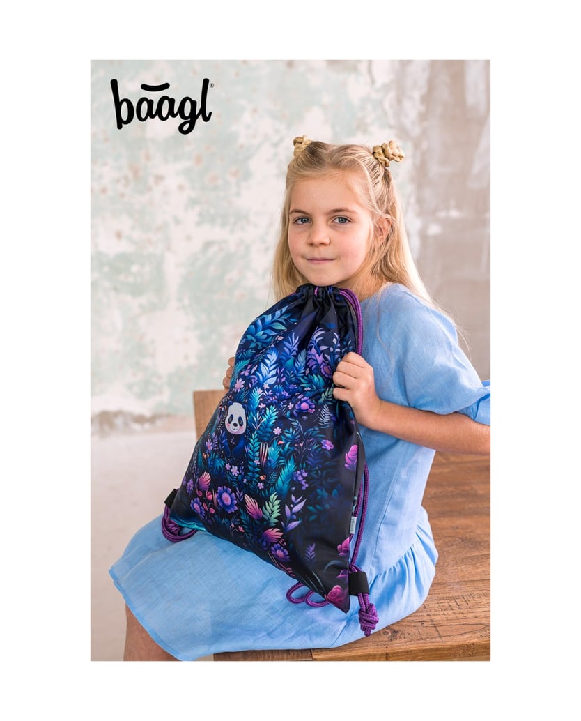 Baagl-Ergo-Jungle-Panda-Schulranzen-Set-3tlg-lila