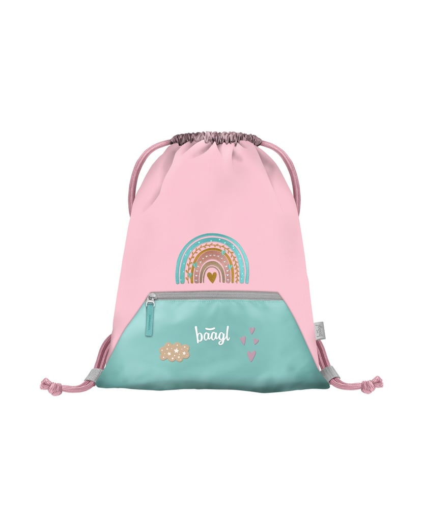 Baagl-Zippy-Regenbogen-Schulranzen-Set-3tlg-rosa