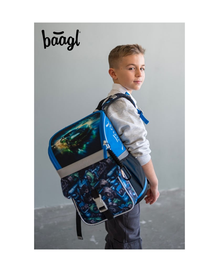 Baagl-Zippy-Rennauto-Schulranzen-Set-3tlg-blau