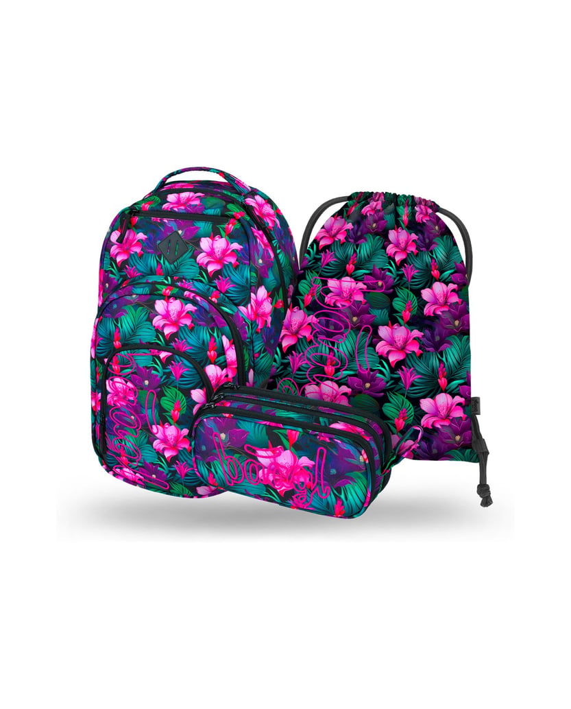 Baagl-Coolmate-Paradise-Rucksack-Set-3tlg-rosa