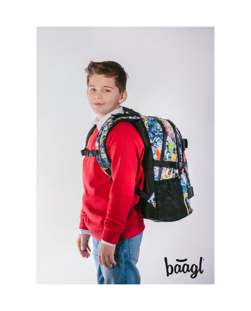 Baagl-Schulrucksack-Skate-Batman-Comics-multicolor