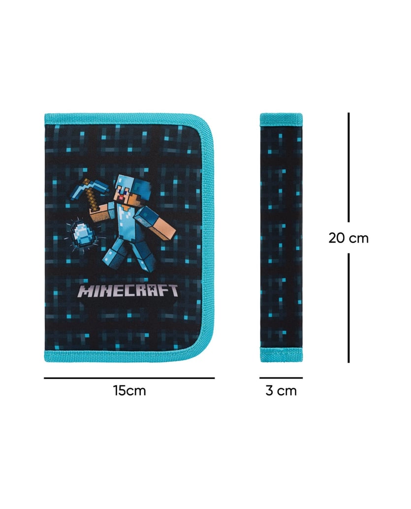 Baagl-Federmäppchen-1-Fach-Minecraft-Blue-Axe-blau