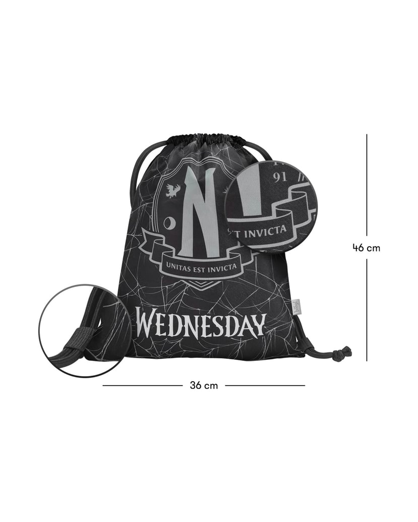 Baagl-Turnbeutel-Wednesday-Nevermore-schwarz