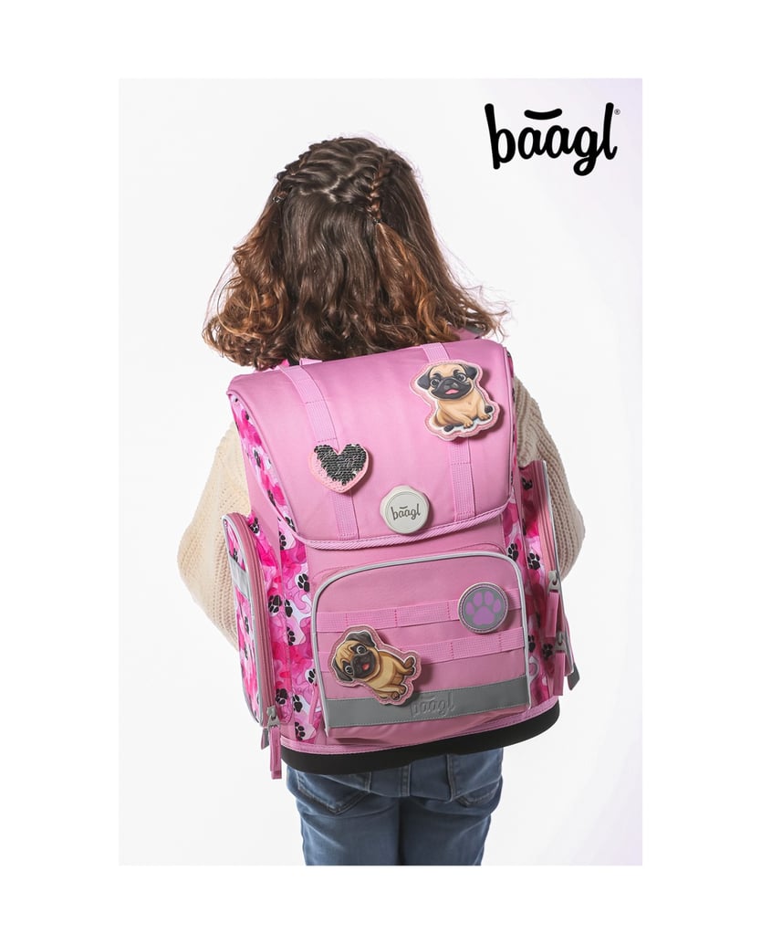 Baagl-Schulranzen-Ergo-Pfötchen-rosa