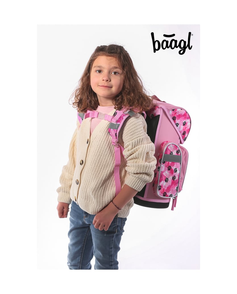 Baagl-Schulranzen-Ergo-Pfötchen-rosa