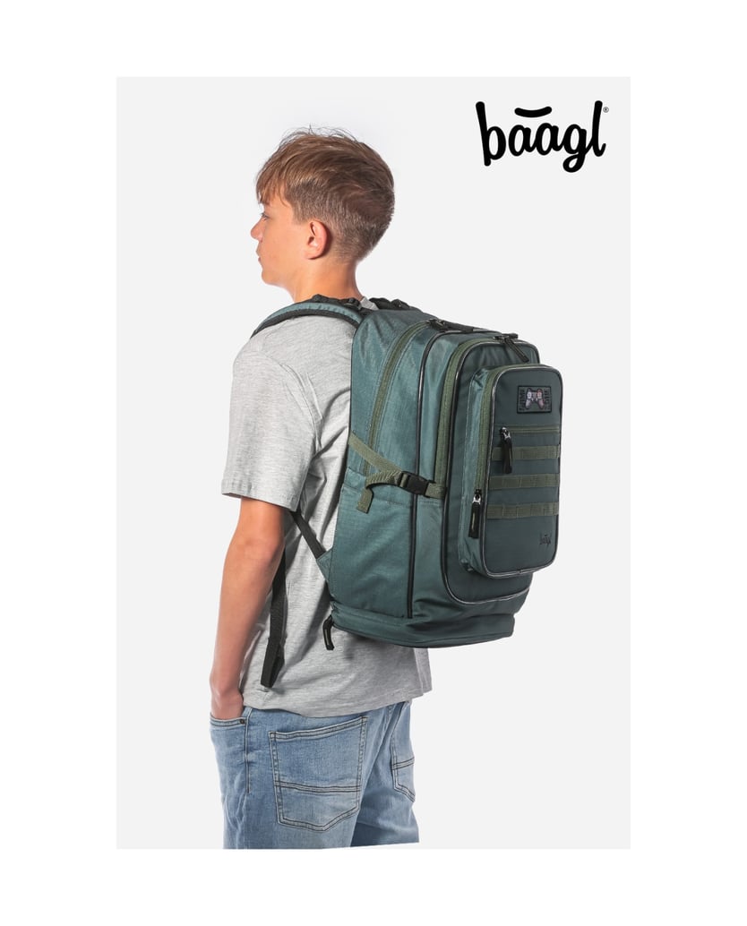 Baagl-Schulrucksack-Cubic-Grove-grün