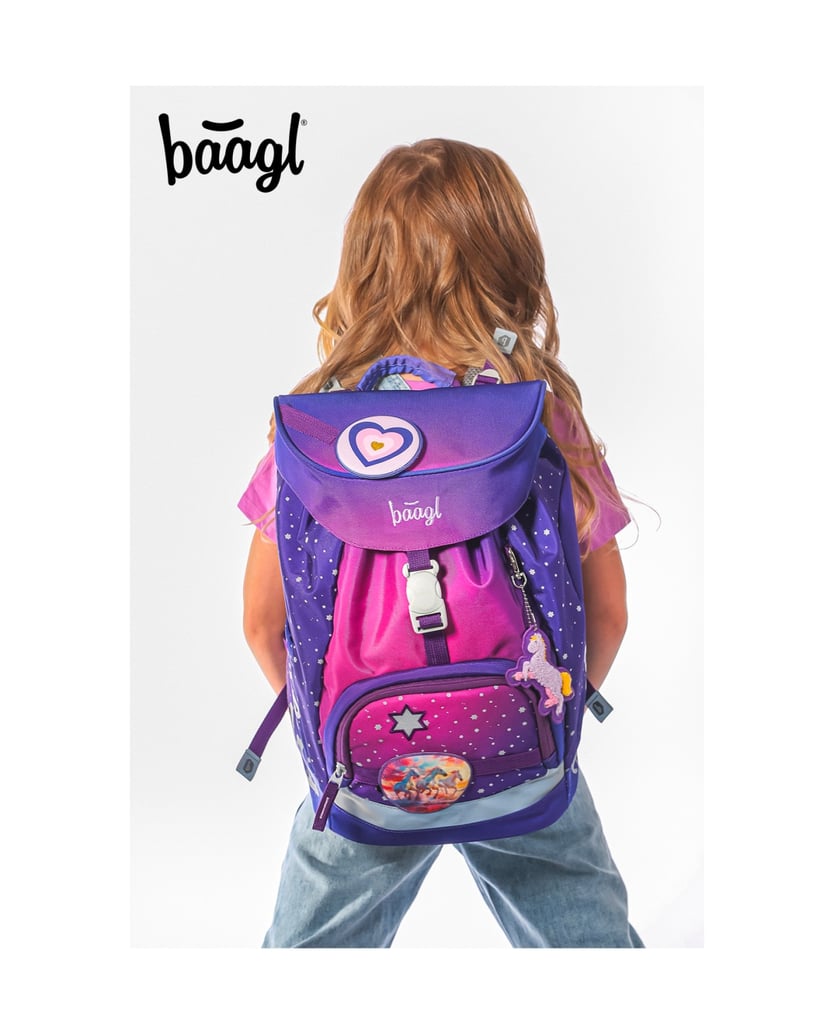 Baagl-AIRY-Pferde-Herz-Rucksack-Set-5tlg-lila