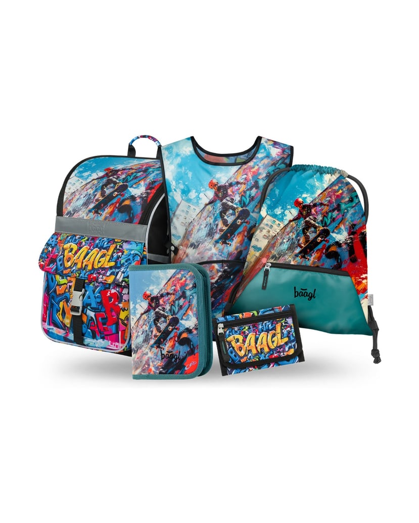 Baagl-Zippy-Skatepark-Schulranzen-Set-5tlg-blau