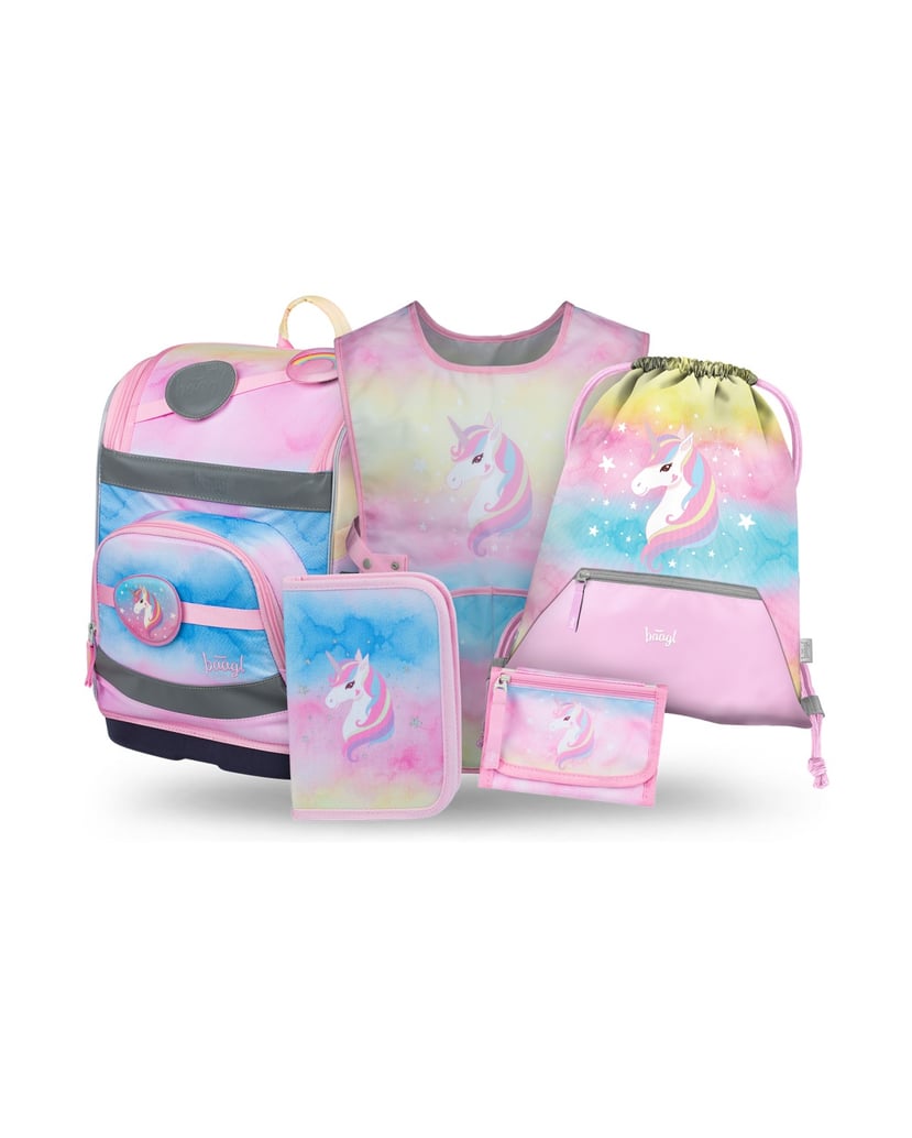 Baagl-Zippy-Einhorn-Schulranzen-Set-5tlg-rosa