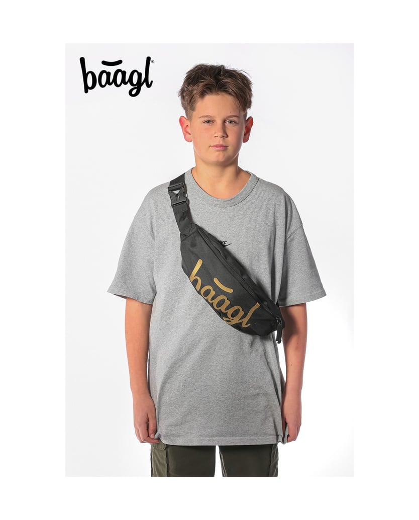 Baagl-Bauchtasche-Snap-Gold-schwarz