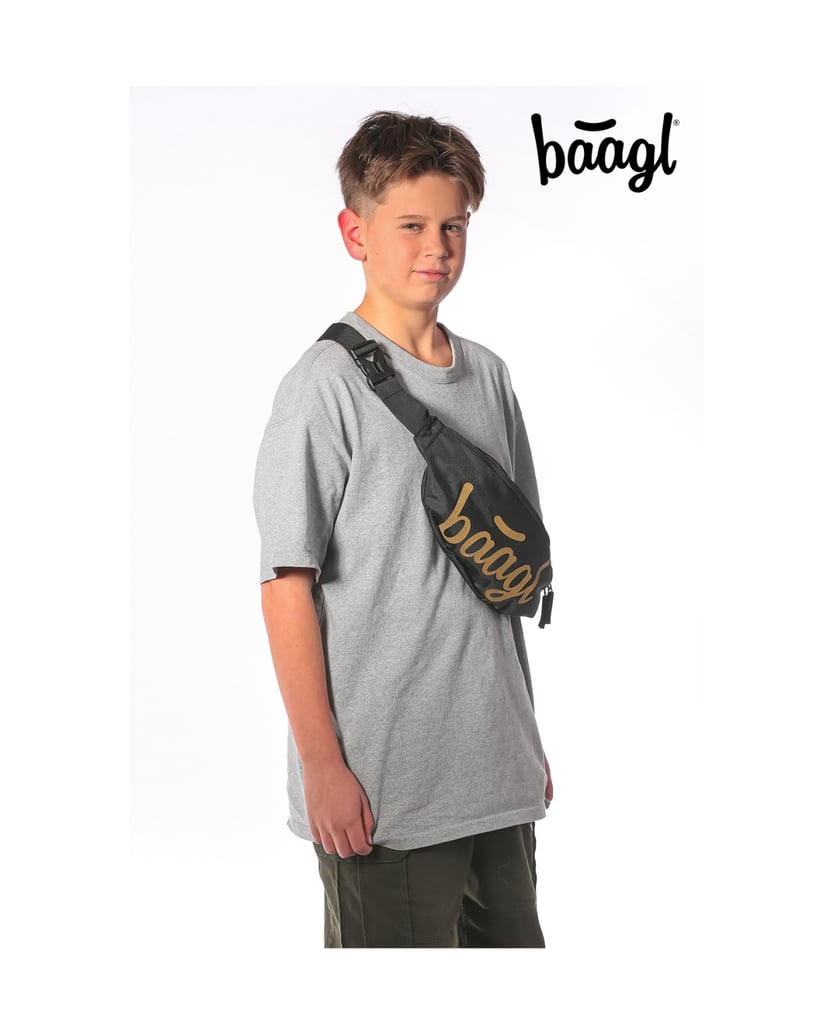 Baagl-Bauchtasche-Snap-Gold-schwarz