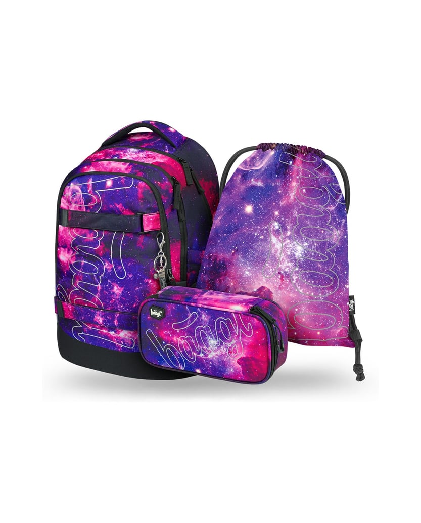 Baagl-Skate-max-Galaxy-Rucksack-Set-3tlg-lila