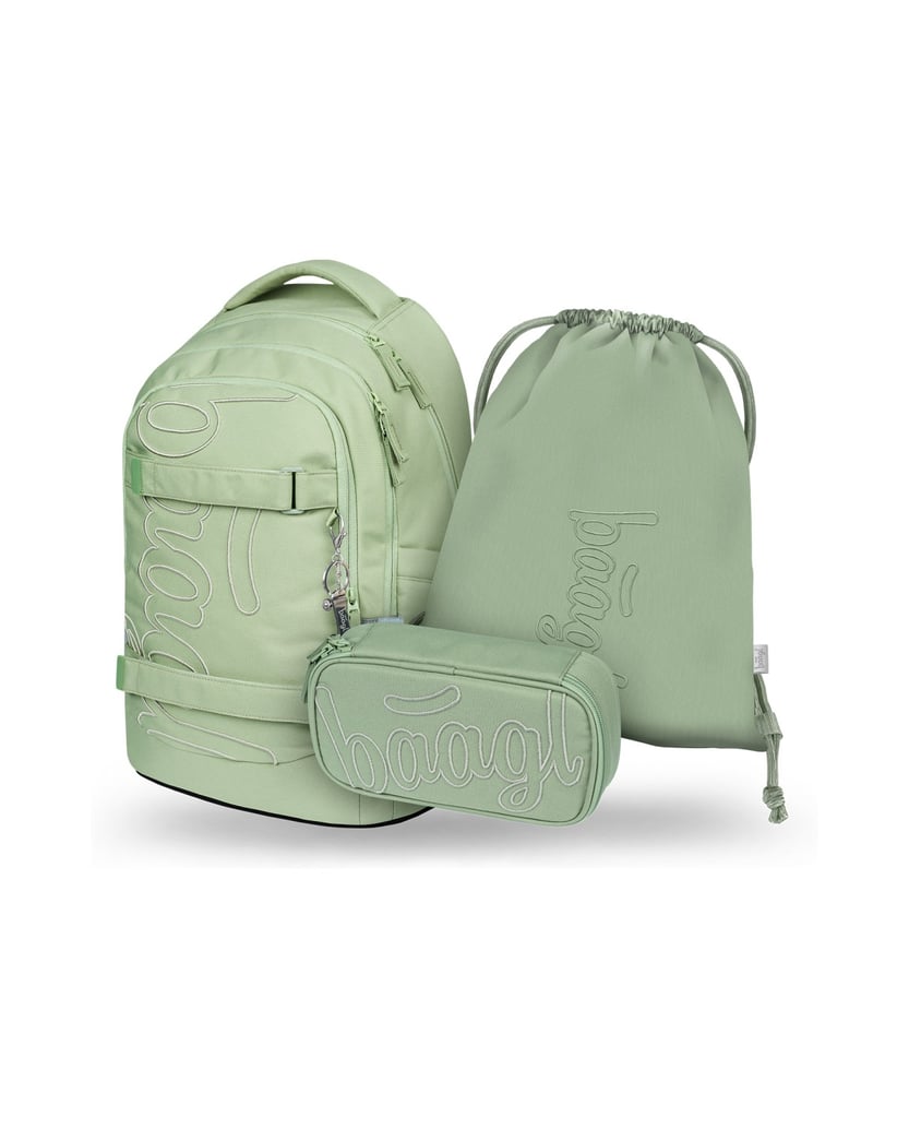 Baagl-Skate-max-Mentol-Rucksack-Set-3tlg-grün
