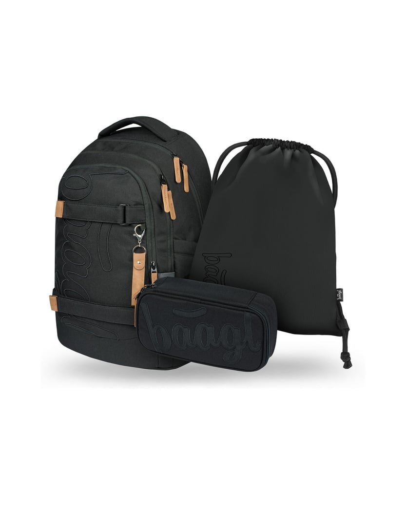 Baagl-Skate-max-Darkness-Rucksack-Set-3tlg-schwarz