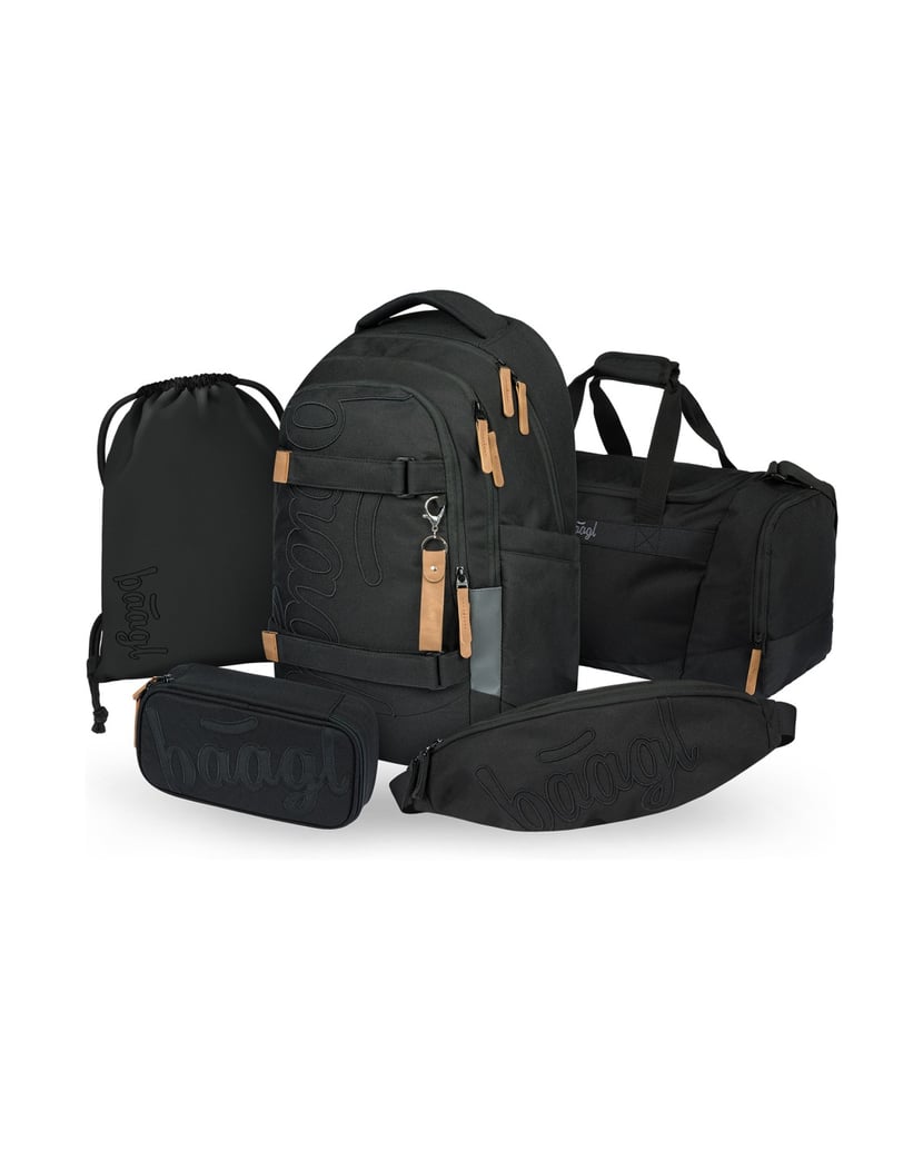 Baagl-Skate-max-Darkness-Rucksack-Set-5tlg-schwarz