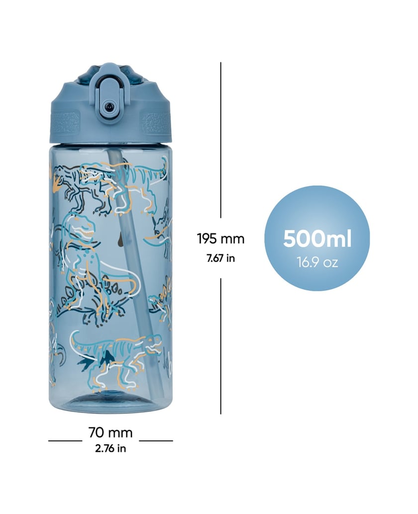 Baagl-Tritan-Trinkflasche-Dino,-500-ml-blau