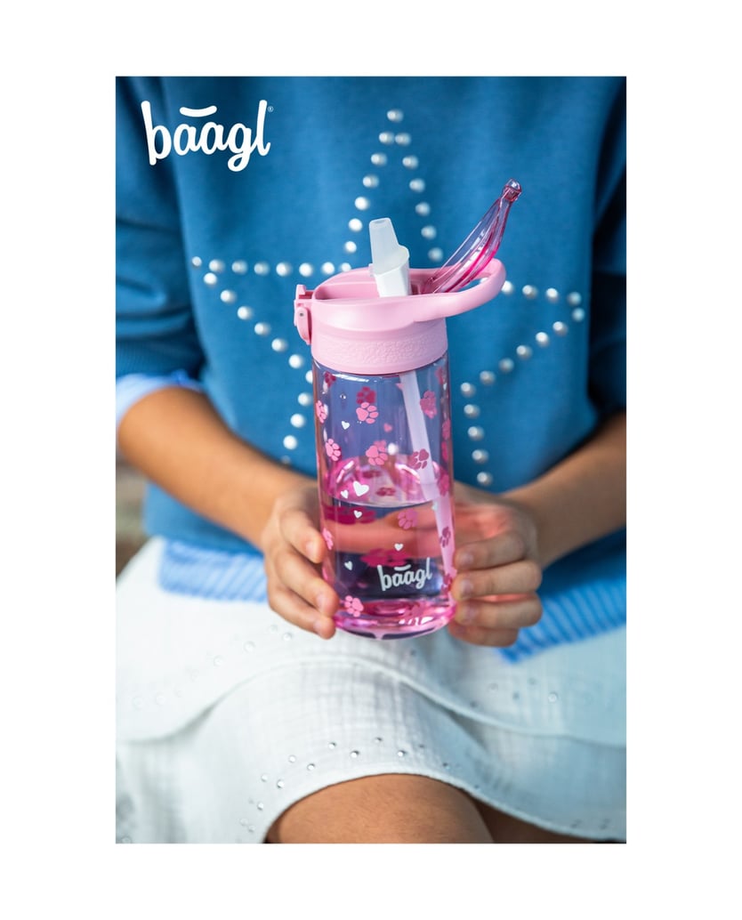 Baagl-Tritan-Trinkflasche-Pfötchen,-500-ml-rosa