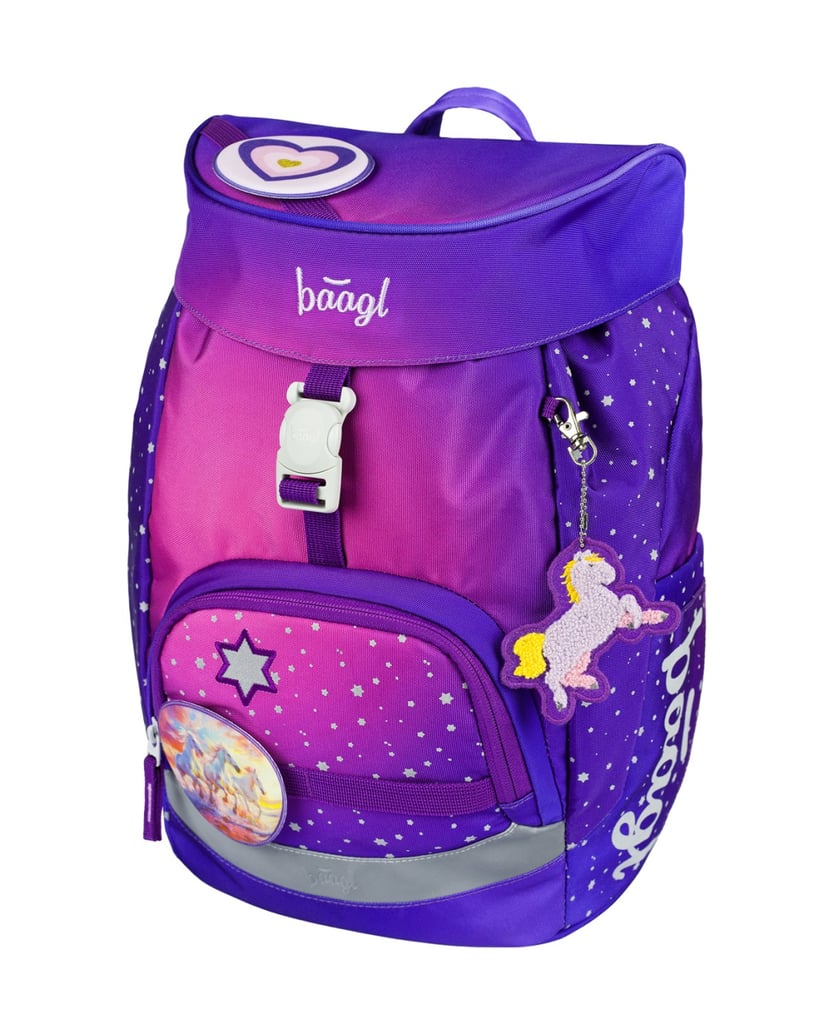 Baagl-Schulrucksack-Airy-Pferde-Herz-lila