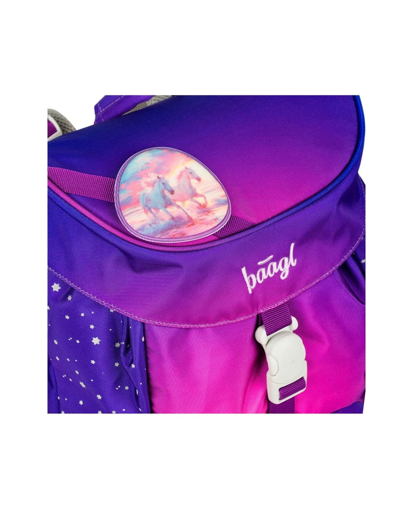 Baagl-Schulrucksack-Airy-Pferde-Herz-lila