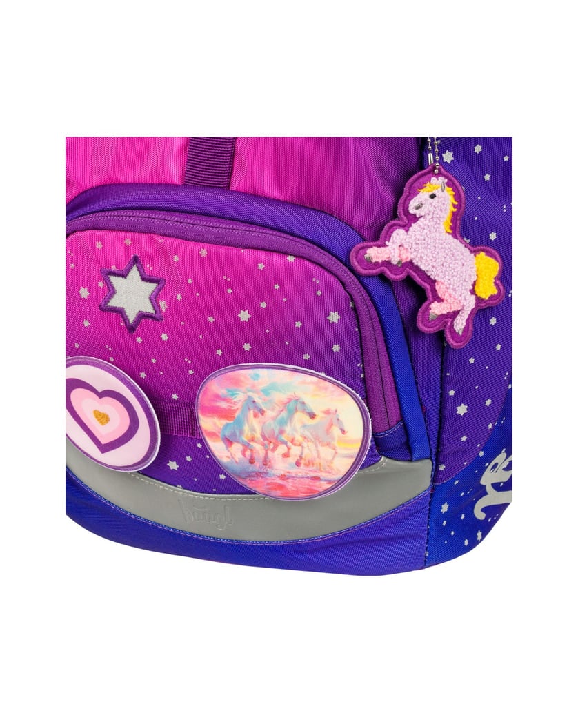Baagl-Schulrucksack-Airy-Pferde-Herz-lila