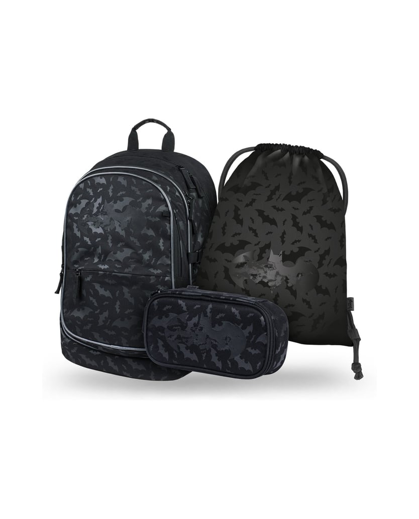 Baagl-Core-Batman-Schwarz-Rucksack-Set-3tlg-schwarz