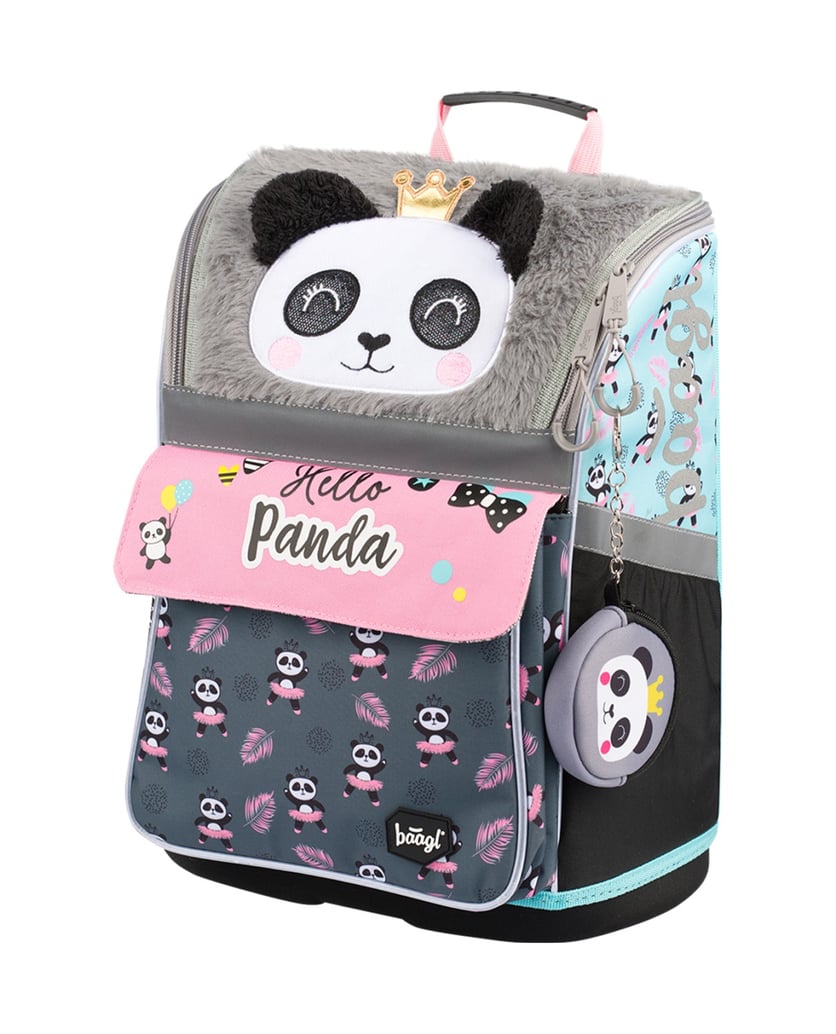 Baagl-Schulranzen-Zippy-Panda-grau