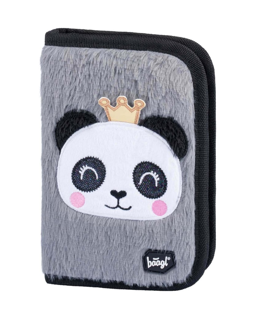 Baagl-Federmäppchen-1-Fach-Panda-grau