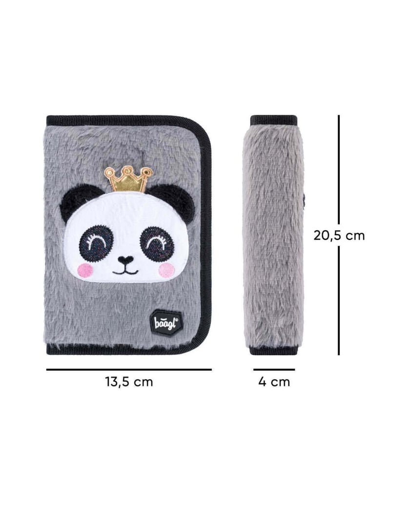 Baagl-Federmäppchen-1-Fach-Panda-grau