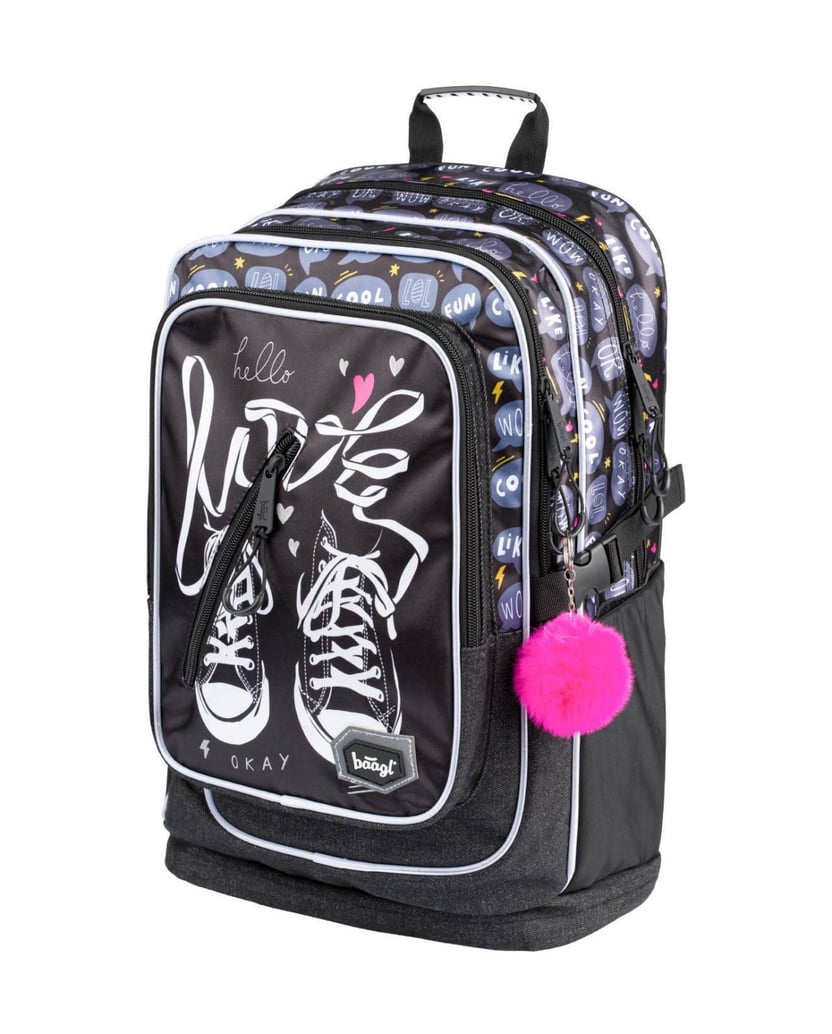 Baagl-Schulrucksack-Cubic-Sneakers-schwarz