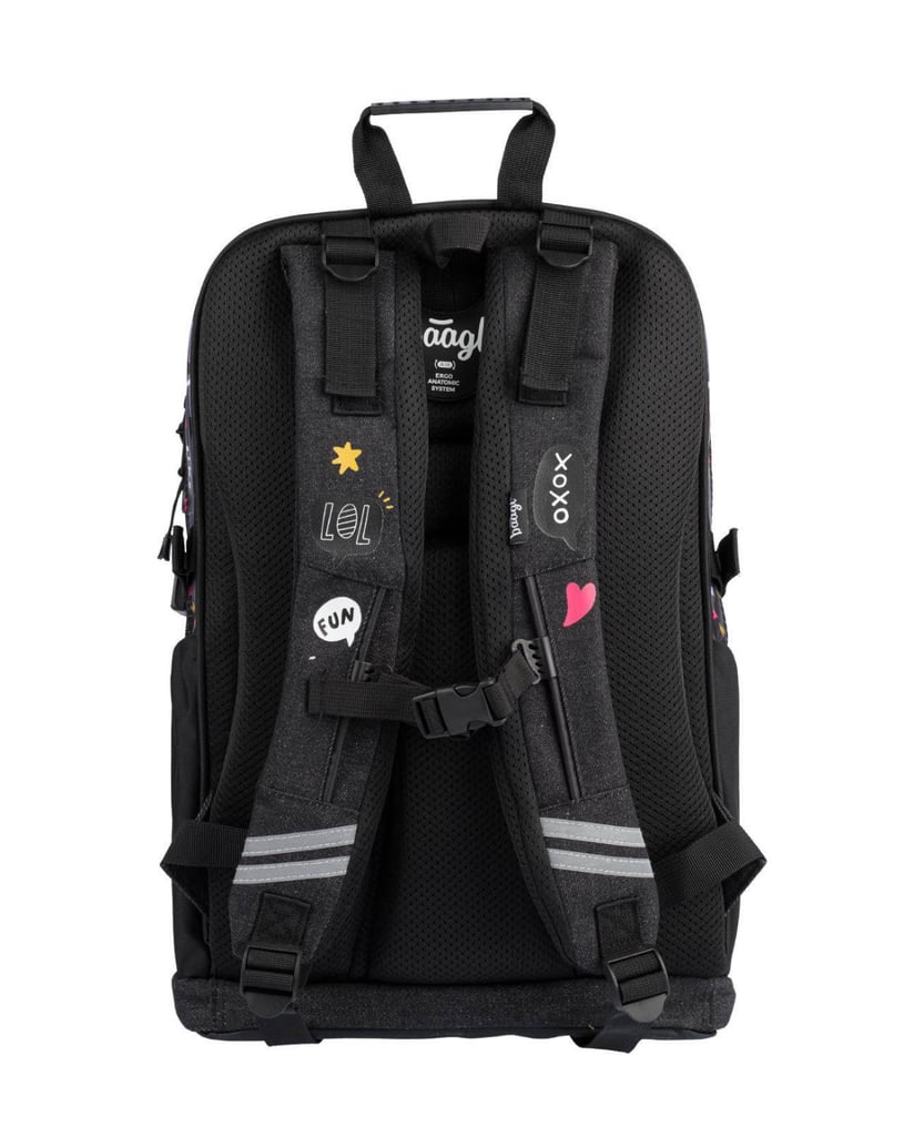 Baagl-Schulrucksack-Cubic-Sneakers-schwarz