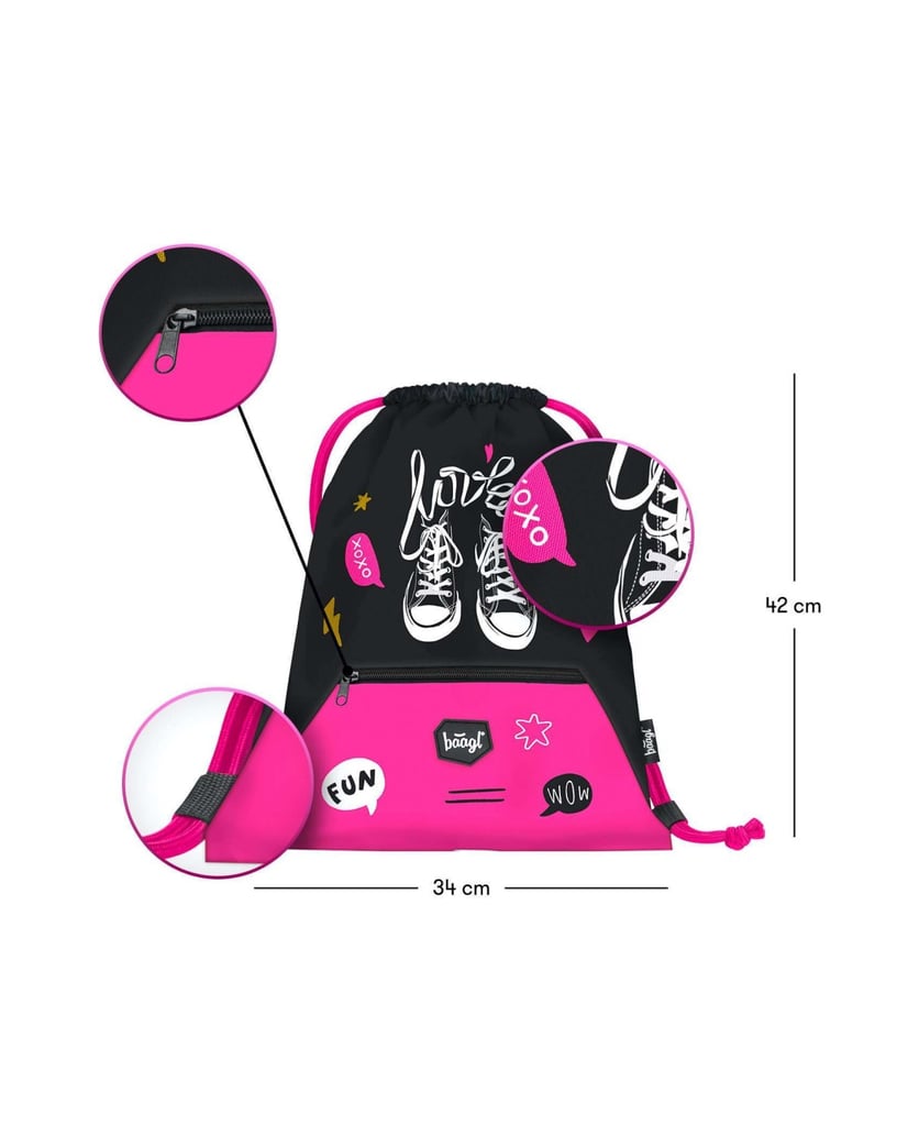 Baagl-Turnbeutel-mit-Tasche-Sneakers-schwarz