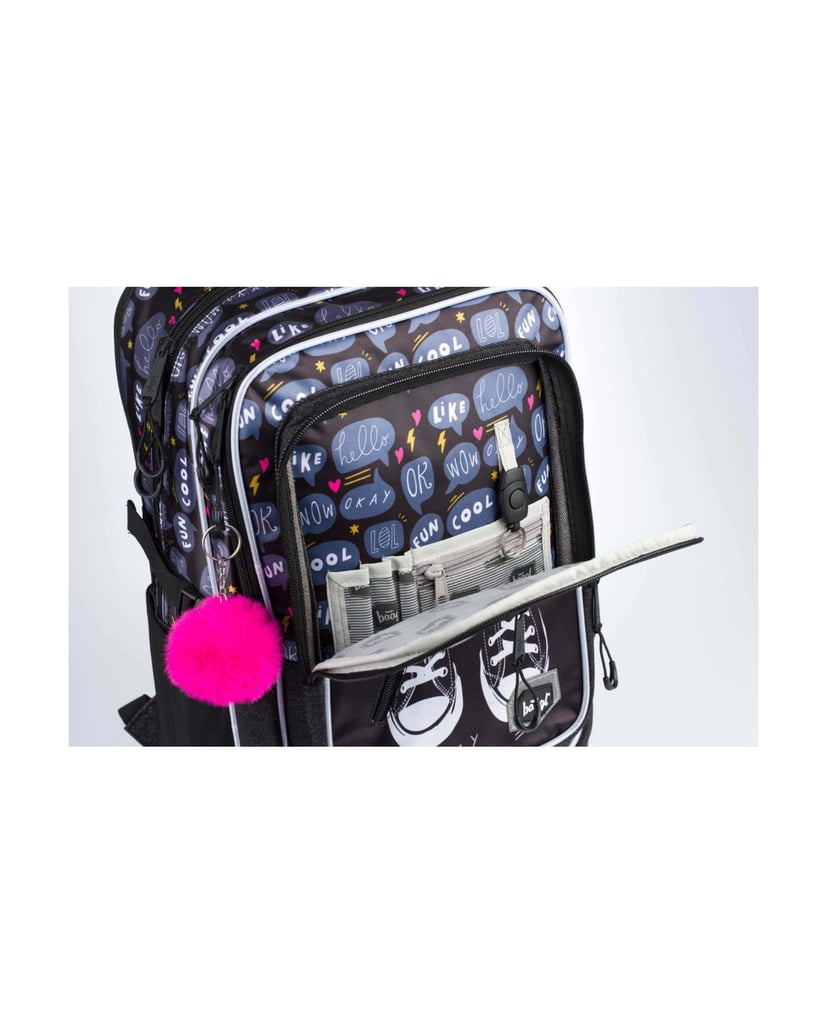 Baagl-Cubic-Sneakers-Rucksack-Set-3tlg-schwarz