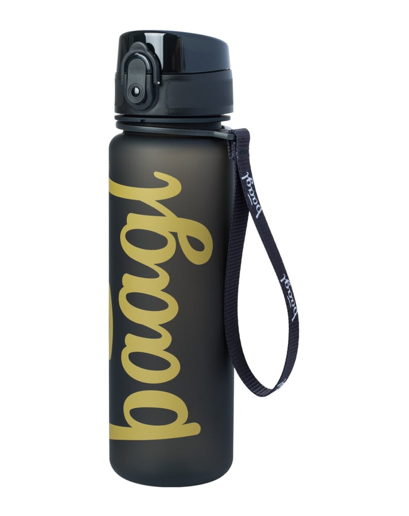 Baagl-Tritan-Trinkflasche-Logo-Gold,-500-ml-schwarz