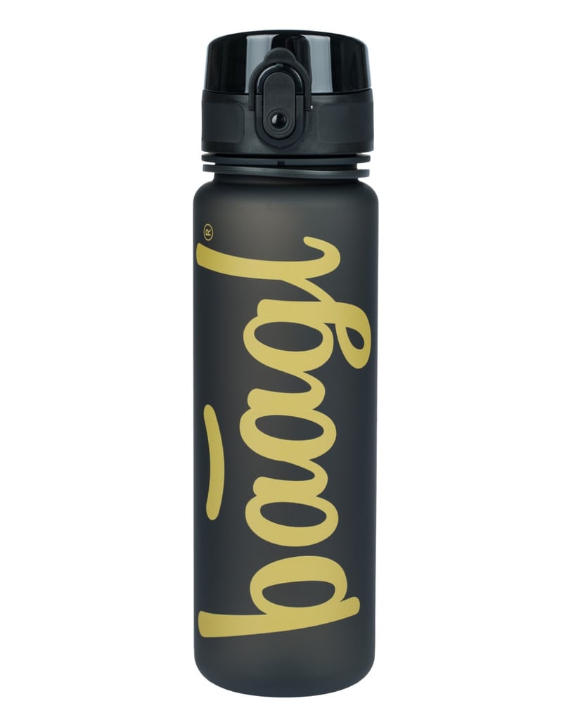 Baagl-Tritan-Trinkflasche-Logo-Gold,-500-ml-schwarz