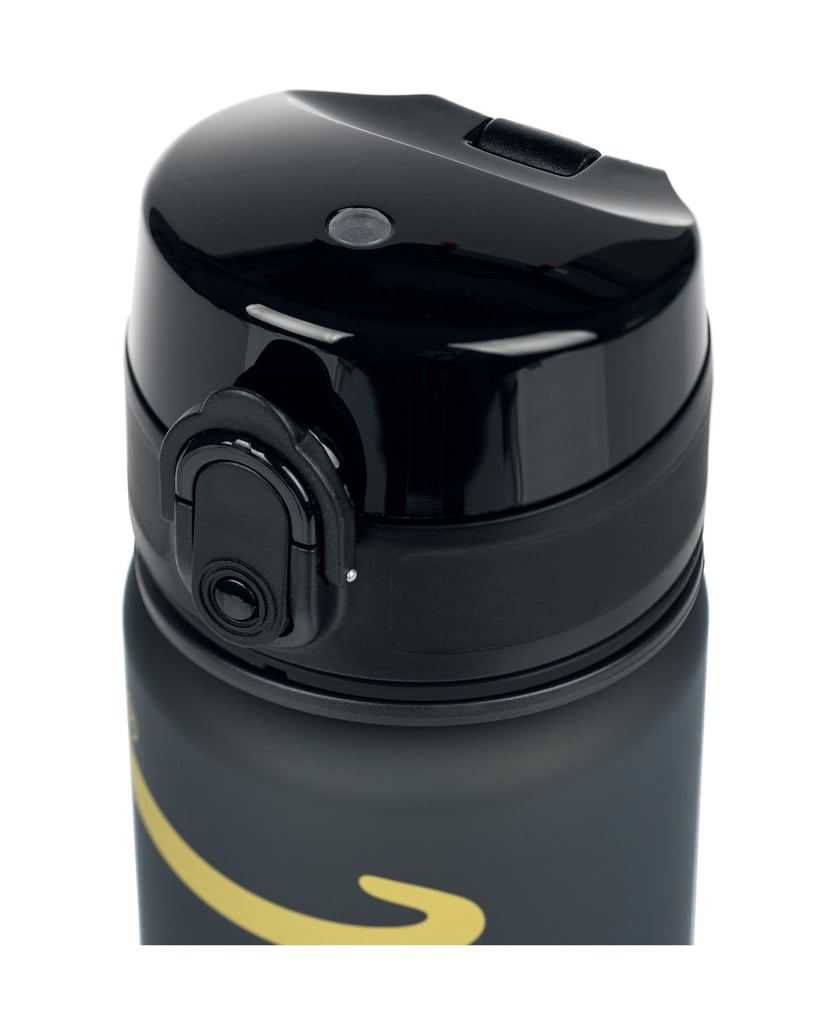 Baagl-Tritan-Trinkflasche-Logo-Gold,-500-ml-schwarz