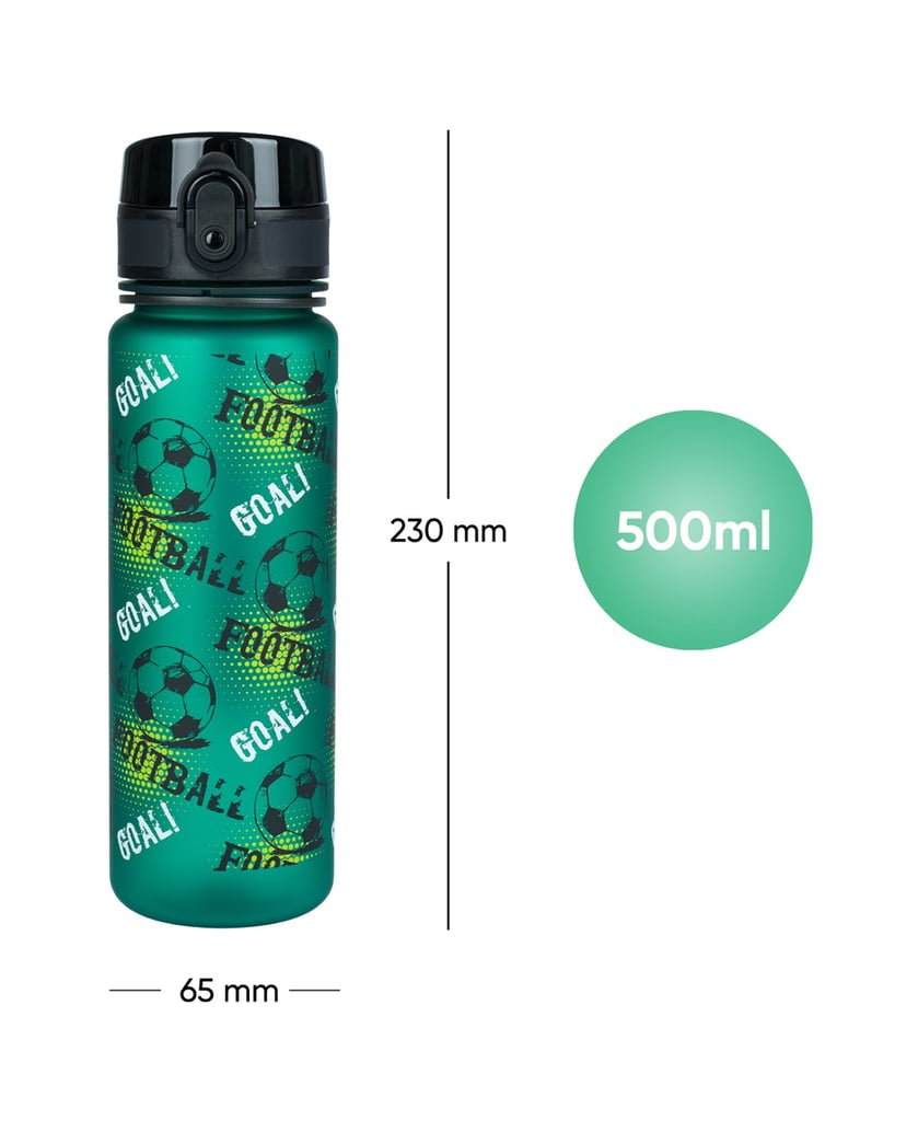 Baagl-Tritan-Trinkflasche-Fussball,-500-ml-grün