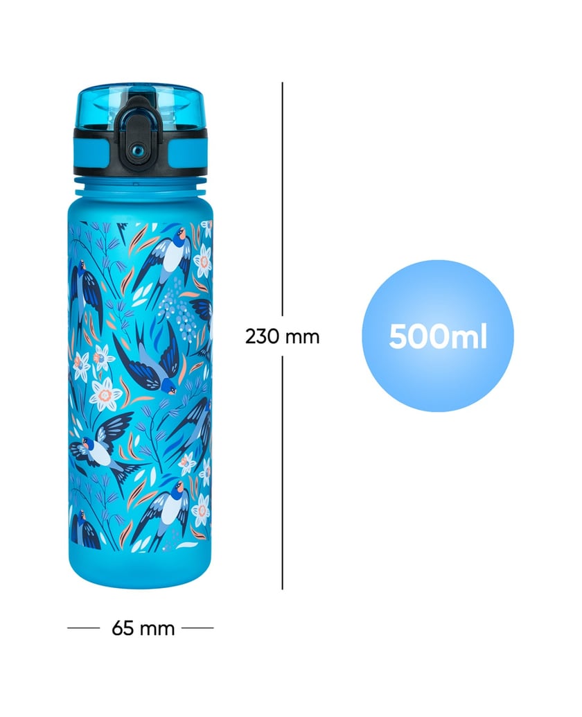 Baagl-Tritan-Trinkflasche-Schwalben,-500-ml-blau