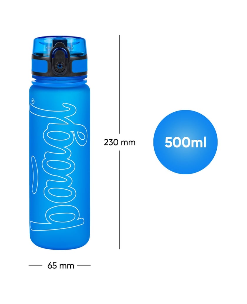 Baagl-Tritan-Trinkflasche-Logo-Blau,-500-ml-blau