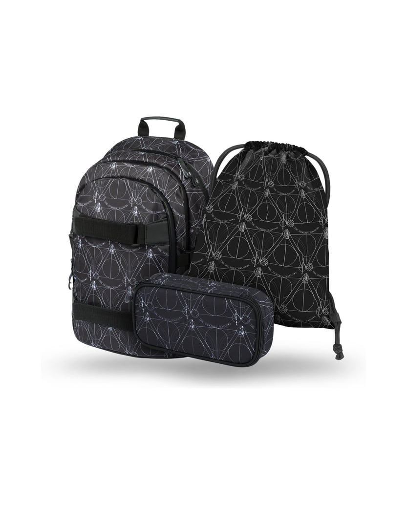 Baagl-Skate-HP-Dea.-Hallows-Rucksack-Set-3tlg-schwarz