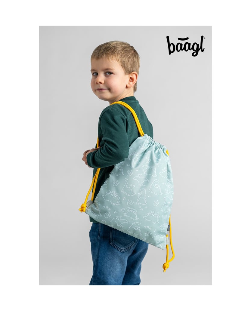 Baagl-Kindergartenbeutel-Dino-grün