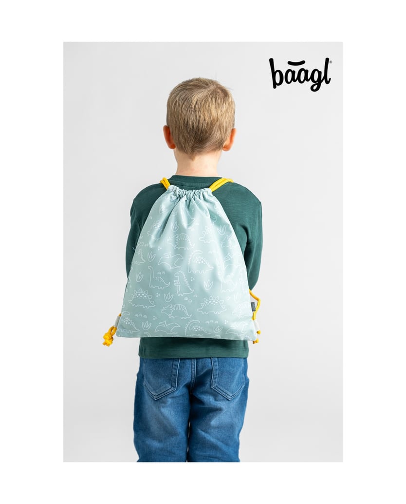 Baagl-Kindergartenbeutel-Dino-grün